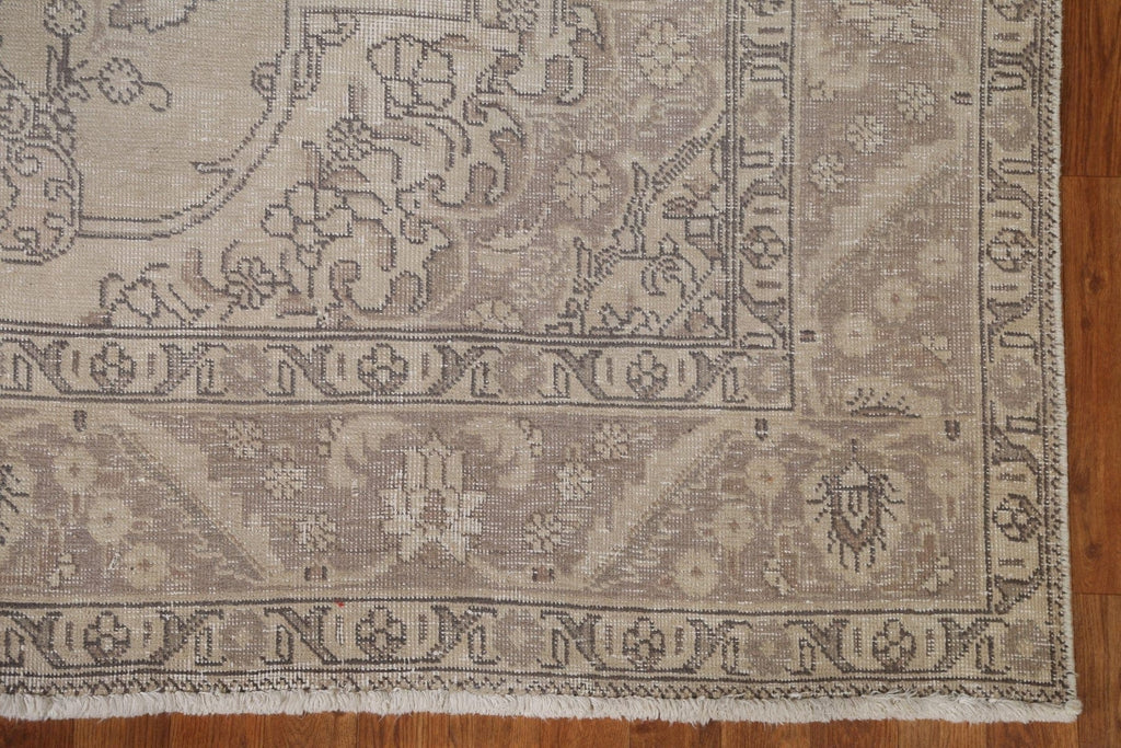 Distressed Wool Tabriz Persian Area Rug 7x10