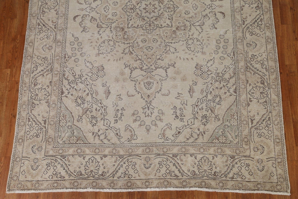 Distressed Wool Tabriz Persian Area Rug 7x10