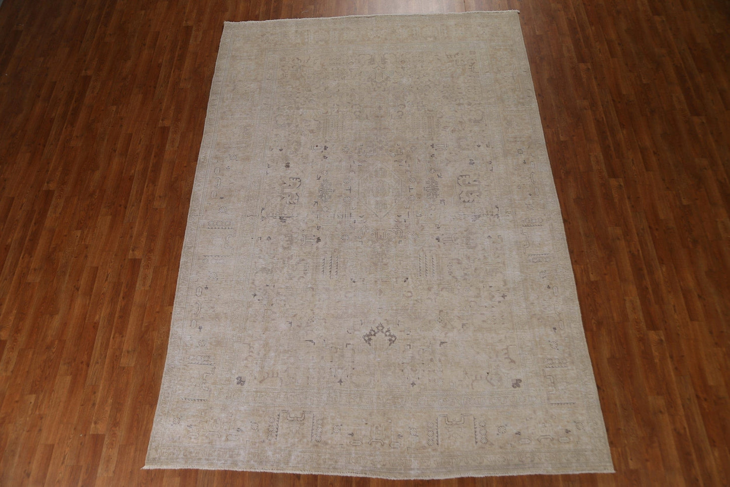 Distressed Muted Tabriz Persian Area Rug 7x11