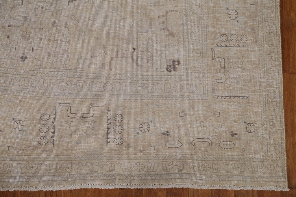 Distressed Muted Tabriz Persian Area Rug 7x11