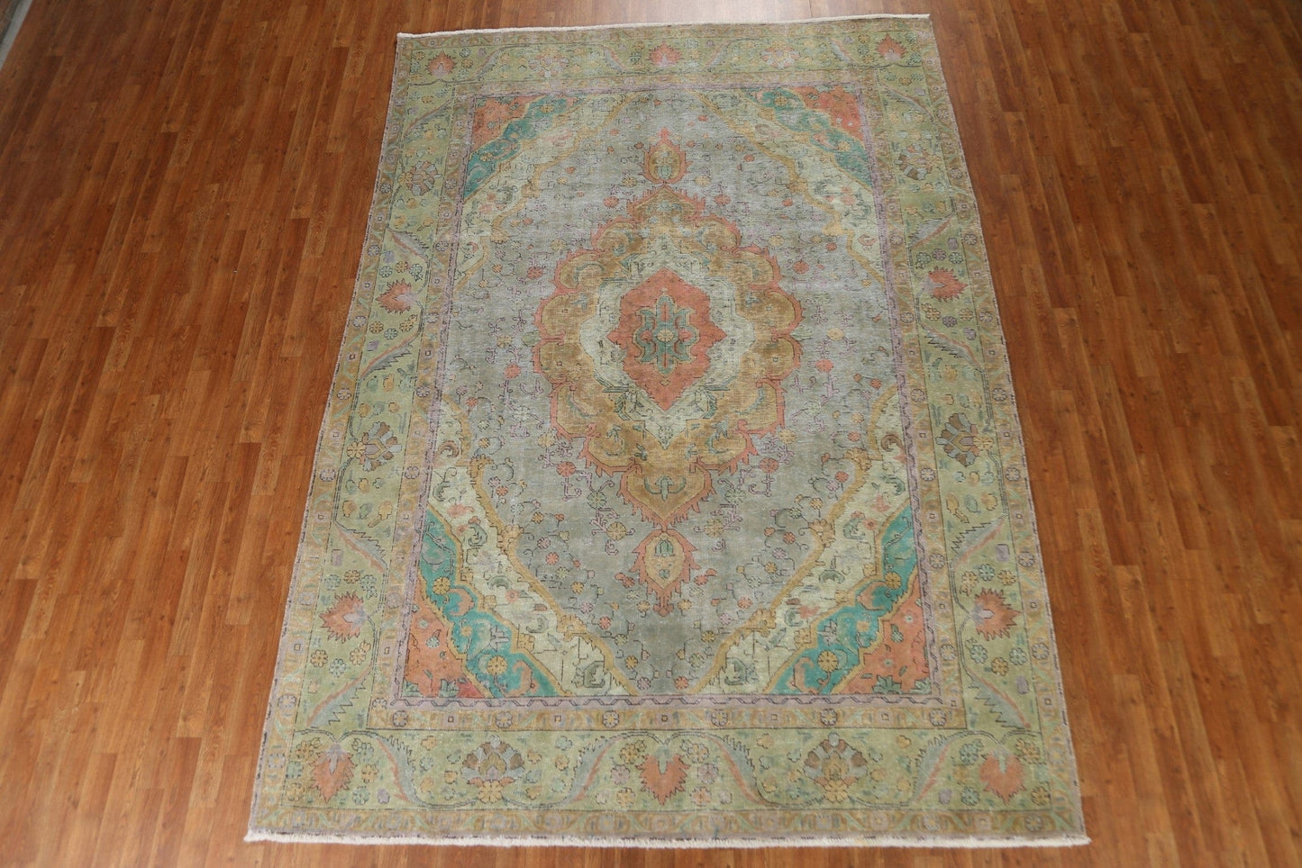 Distressed Over-Dyed Tabriz Persian Area Rug 8x11