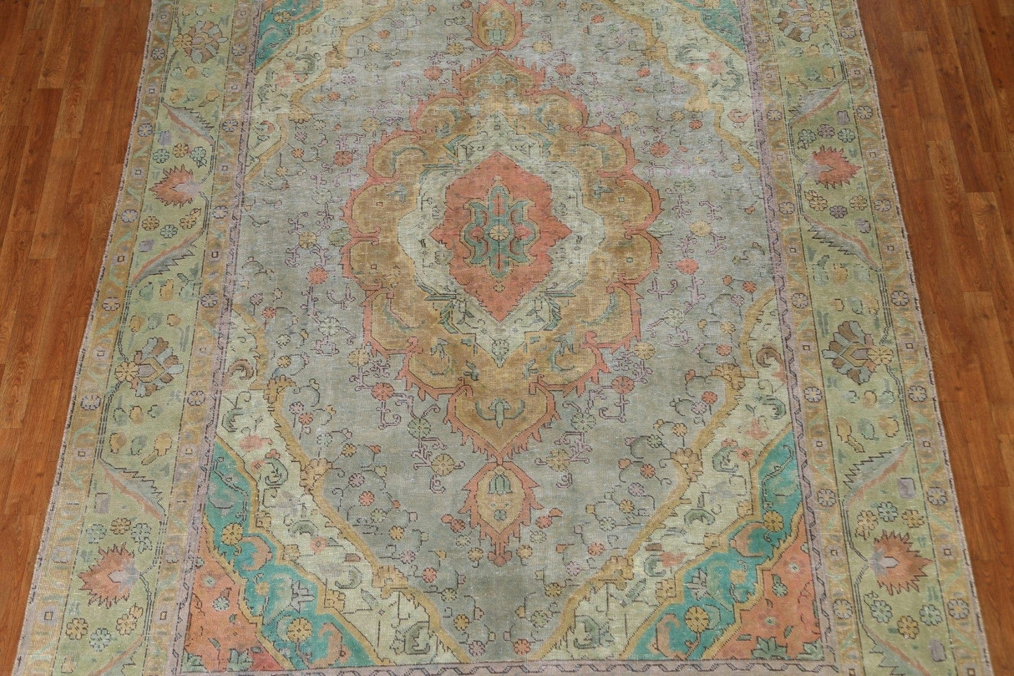 Distressed Over-Dyed Tabriz Persian Area Rug 8x11