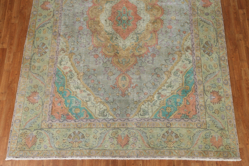 Distressed Over-Dyed Tabriz Persian Area Rug 8x11