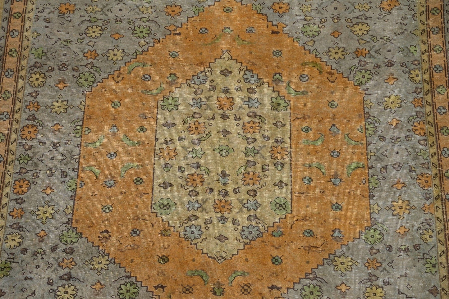 Distressed Over-Dyed Tabriz Persian Area Rug 6x9