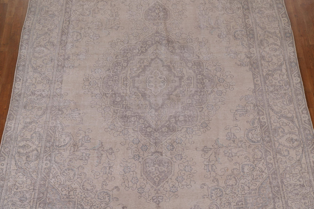 Distressed Wool Tabriz Persian Area Rug 9x12