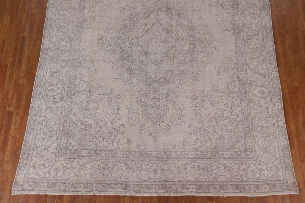 Distressed Wool Tabriz Persian Area Rug 9x12