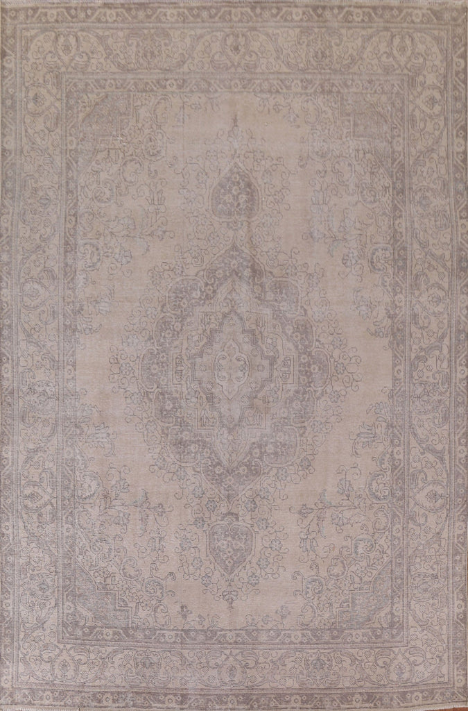 Distressed Wool Tabriz Persian Area Rug 9x12