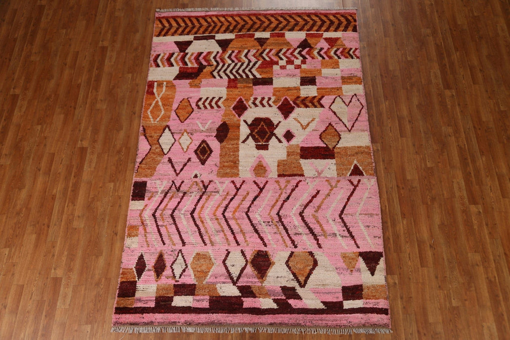 Pink Moroccan Oriental Area Rug 6x9