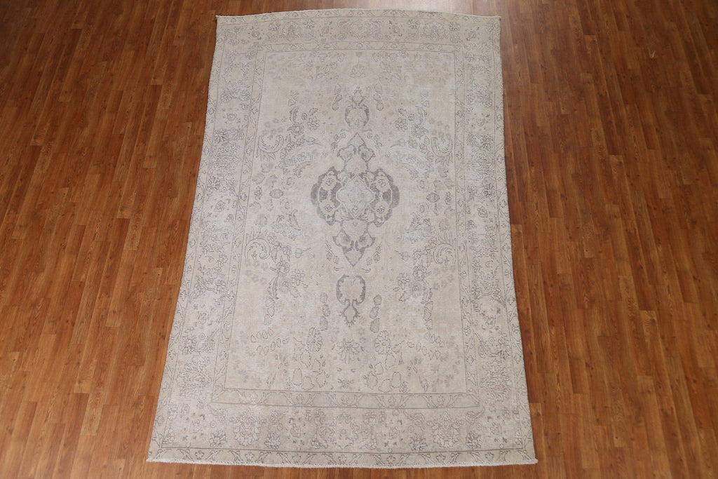 Distressed Tabriz Persian Area Rug 6x10