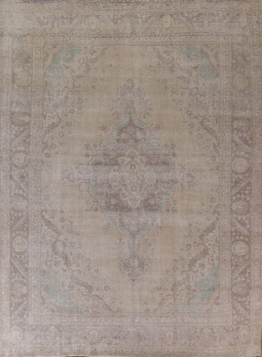 Distressed Tabriz Persian Large Rug 11x13