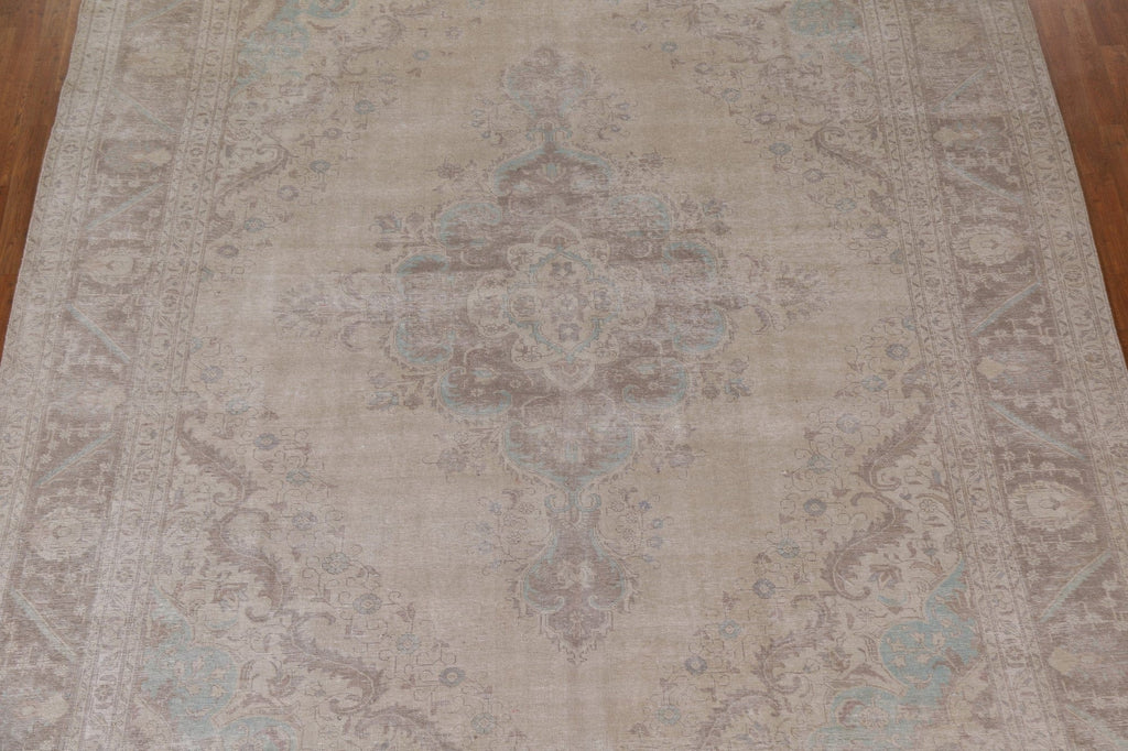 Distressed Tabriz Persian Large Rug 11x13