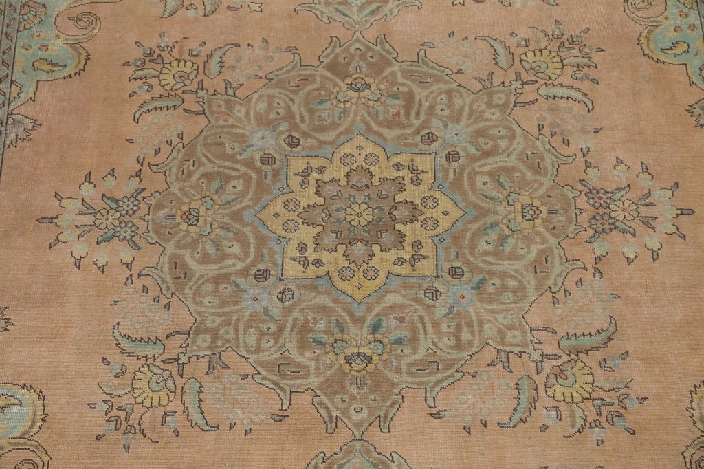 Distressed Over-Dyed Tabriz Persian Area Rug 8x11