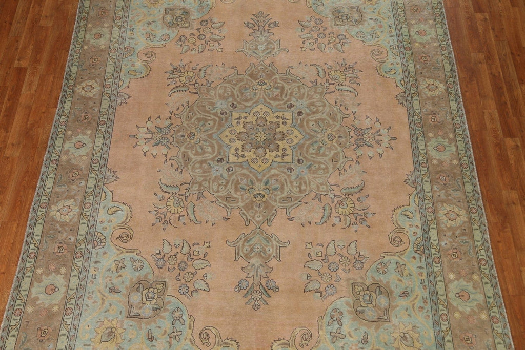 Distressed Over-Dyed Tabriz Persian Area Rug 8x11