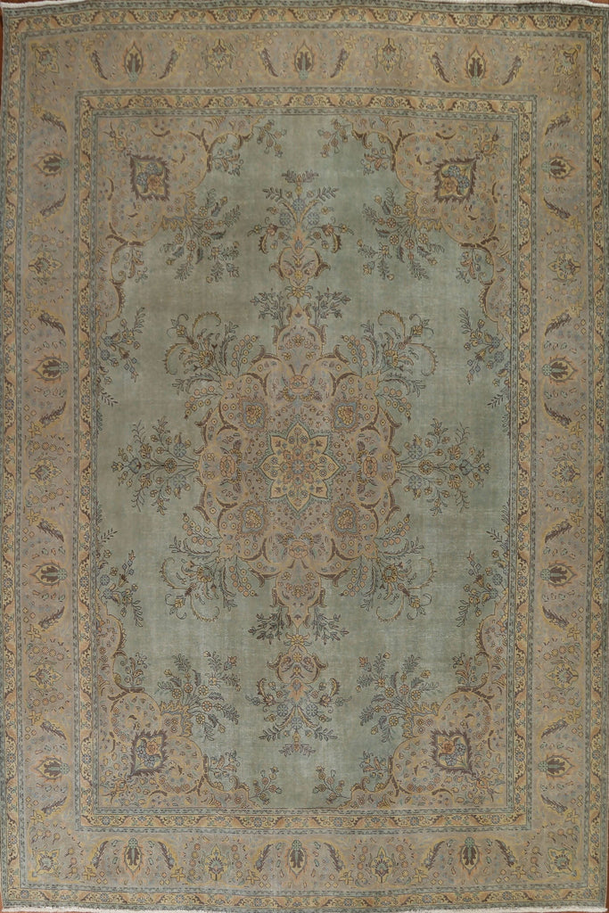 Distressed Over-Dyed Tabriz Persian Area Rug 10x13