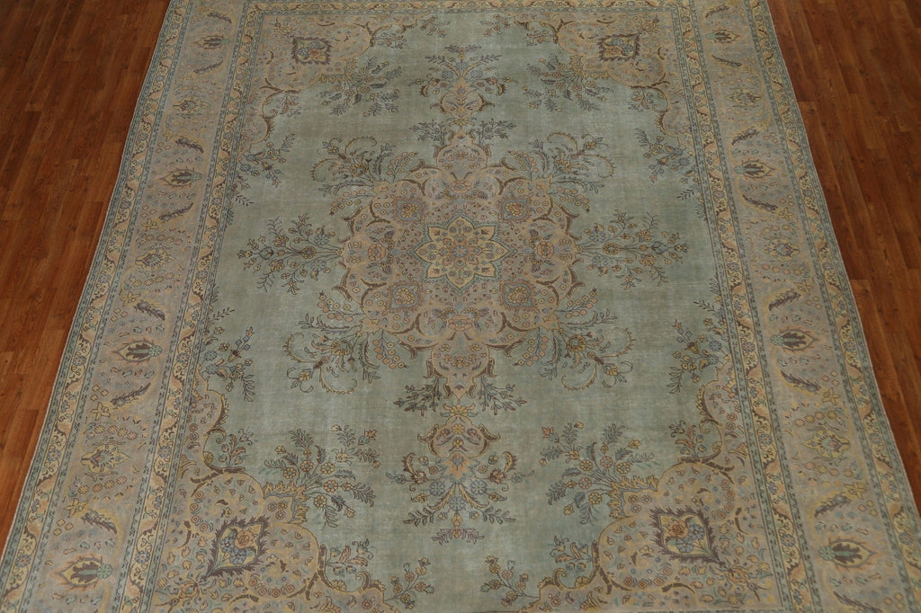 Distressed Over-Dyed Tabriz Persian Area Rug 10x13