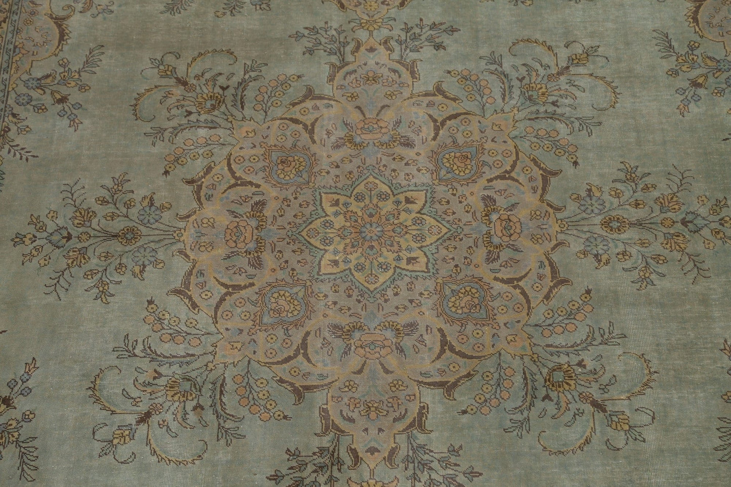 Distressed Over-Dyed Tabriz Persian Area Rug 10x13