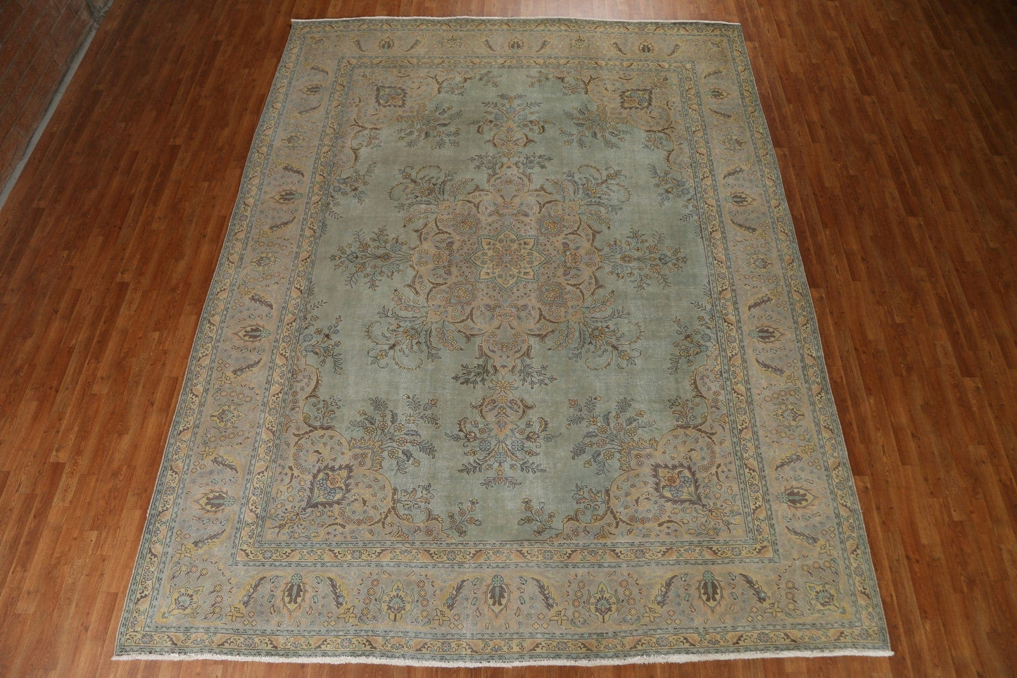 Distressed Over-Dyed Tabriz Persian Area Rug 10x13