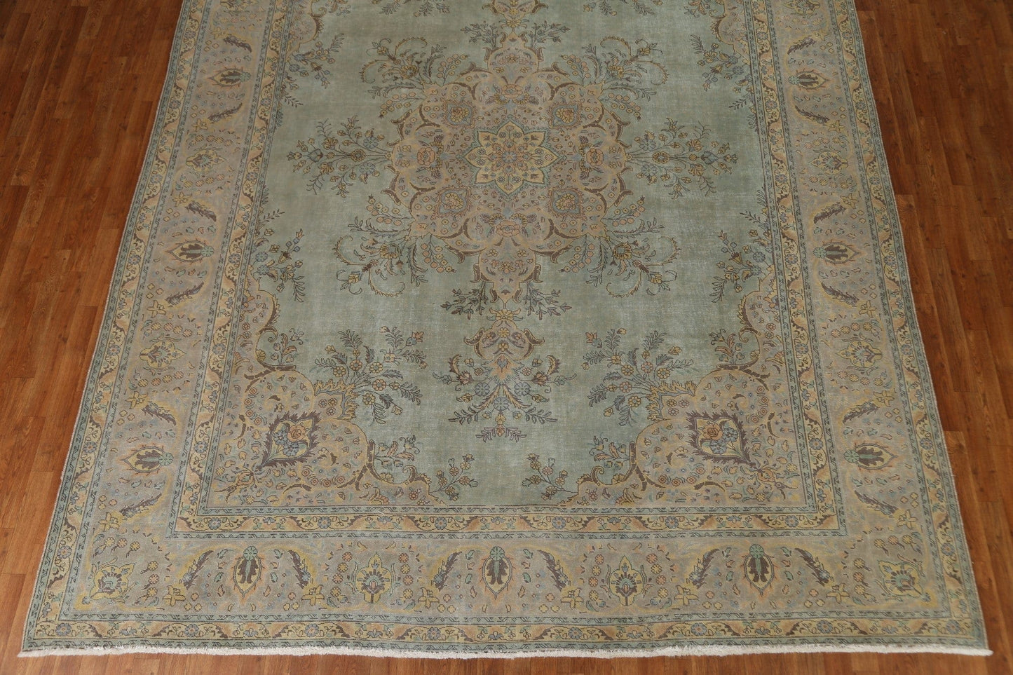 Distressed Over-Dyed Tabriz Persian Area Rug 10x13