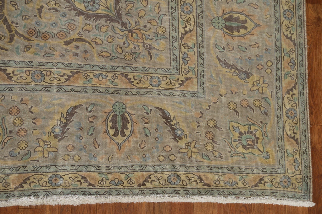 Distressed Over-Dyed Tabriz Persian Area Rug 10x13