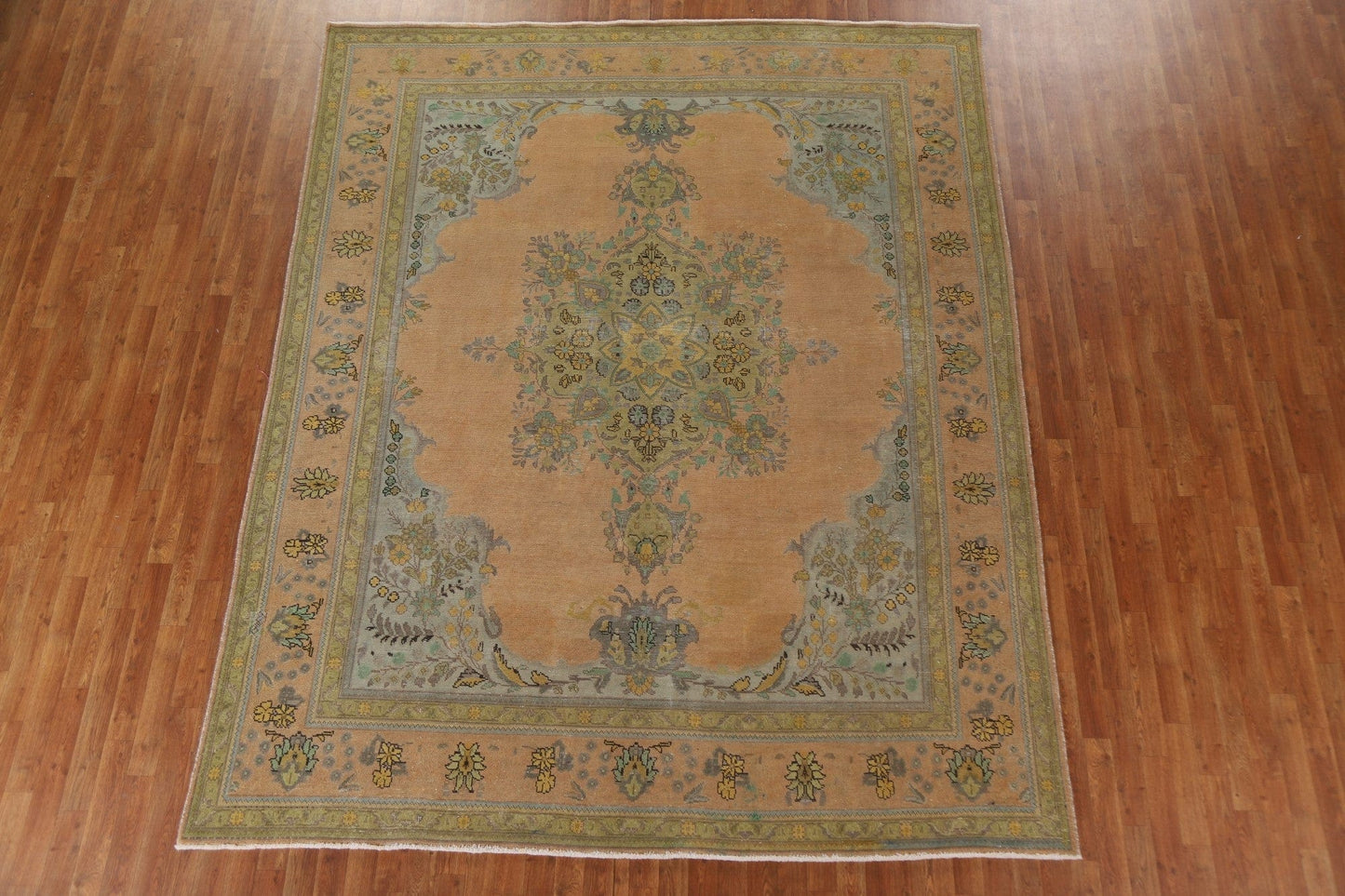 Distressed Over-Dyed Tabriz Persian Area Rug 8x11