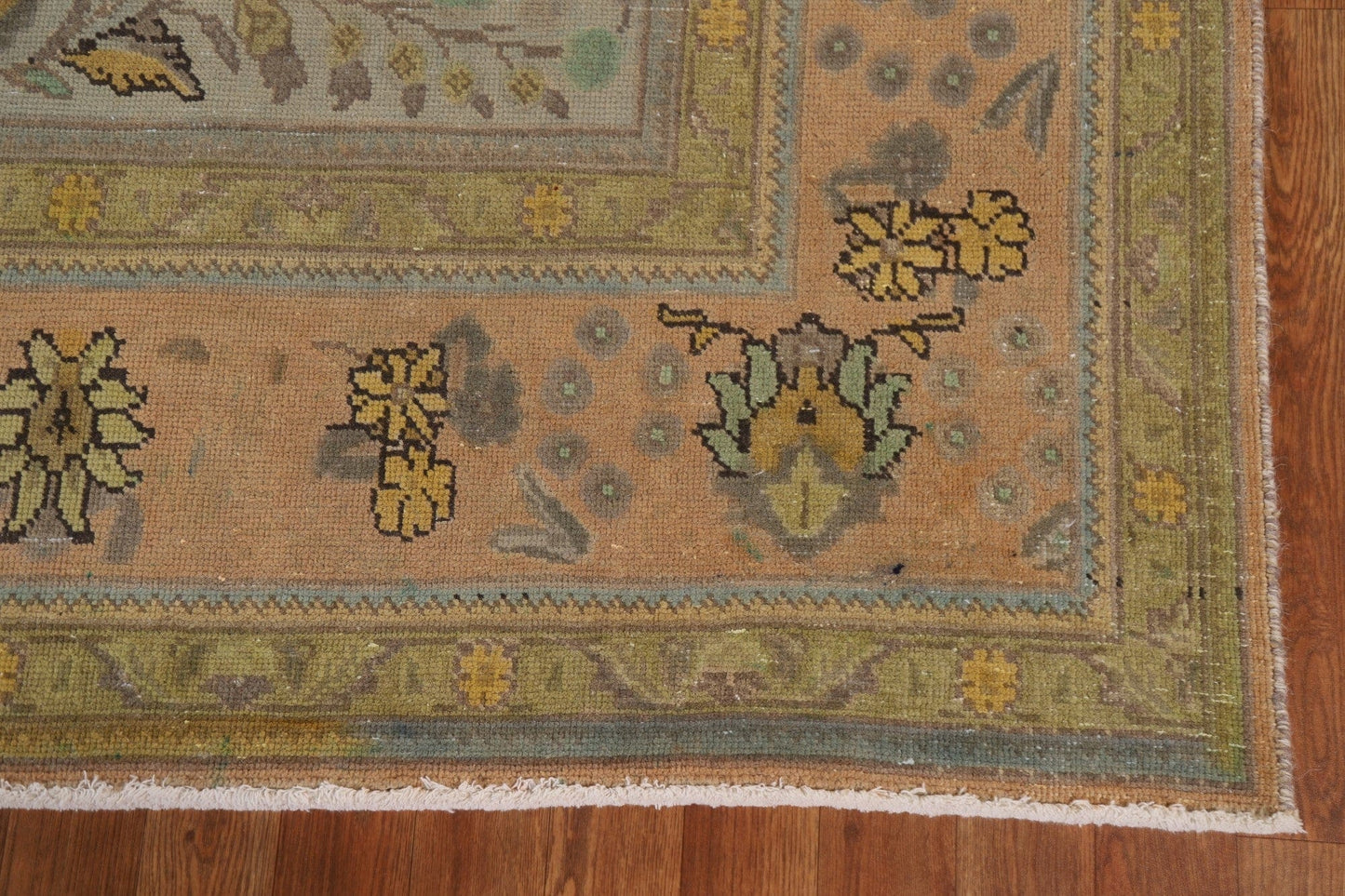 Distressed Over-Dyed Tabriz Persian Area Rug 8x11