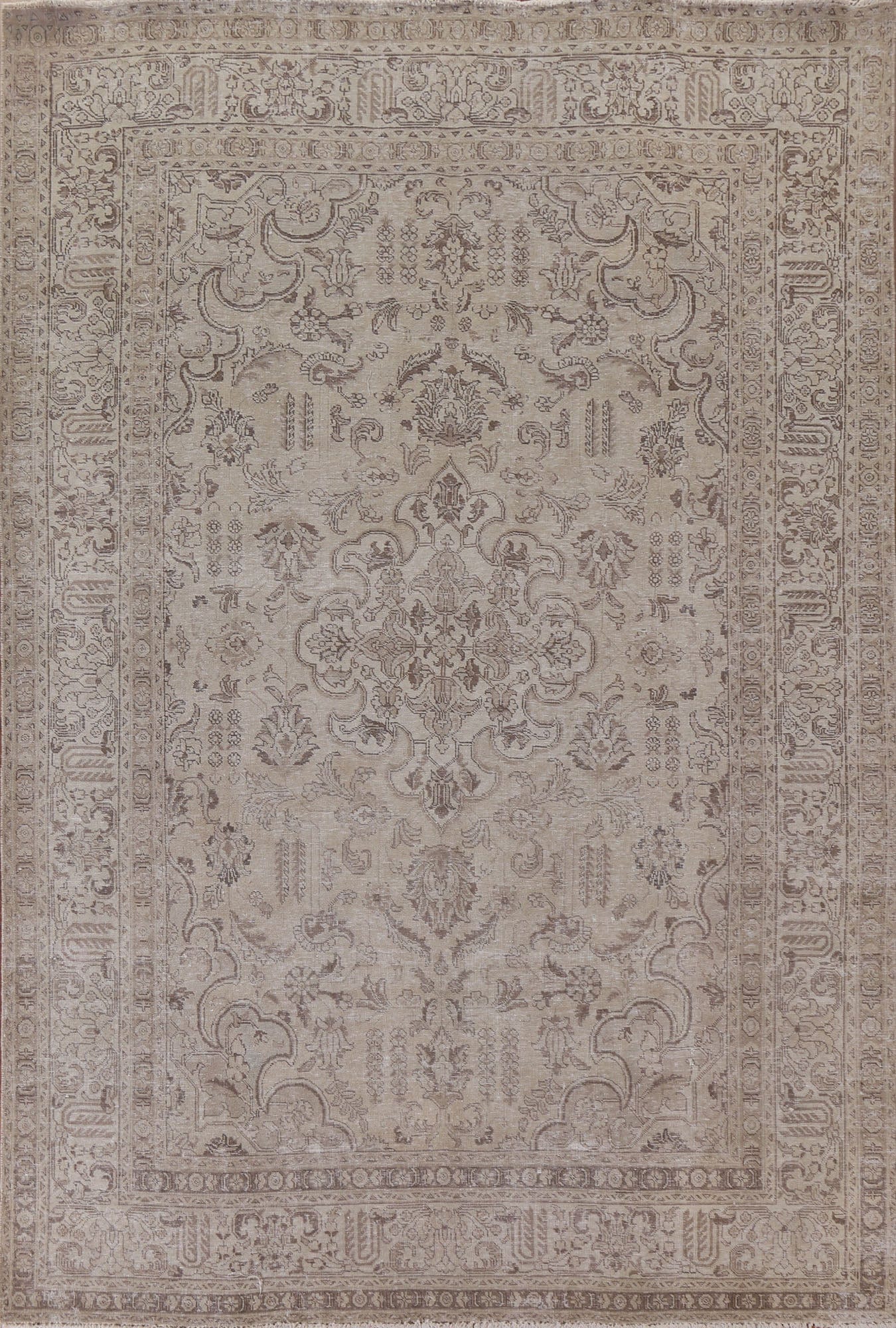 Distressed Tabriz Persian Area Rug 7x10