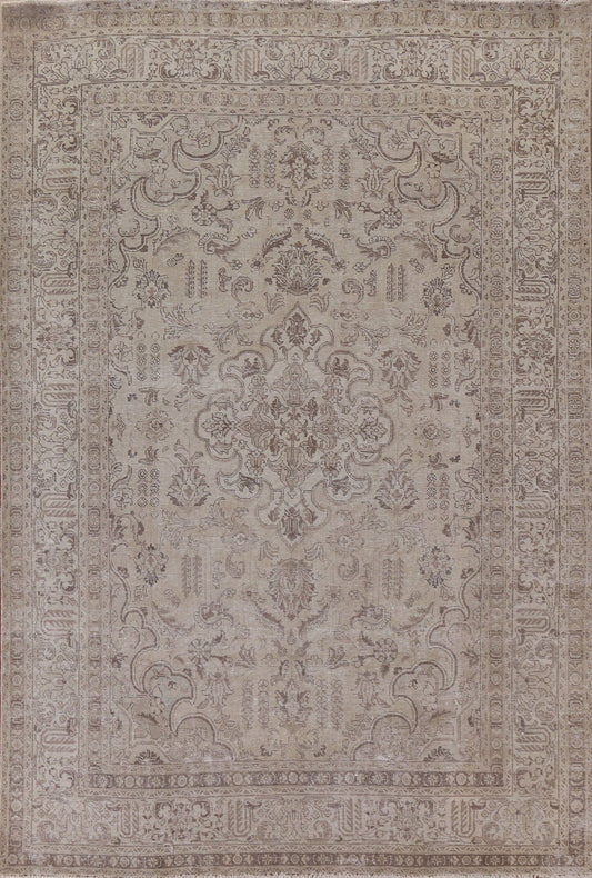 Distressed Tabriz Persian Area Rug 7x10