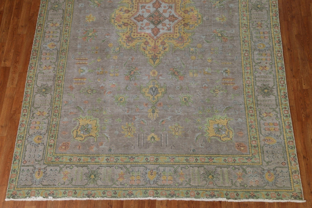 Distressed Over-Dyed Tabriz Persian Area Rug 8x11