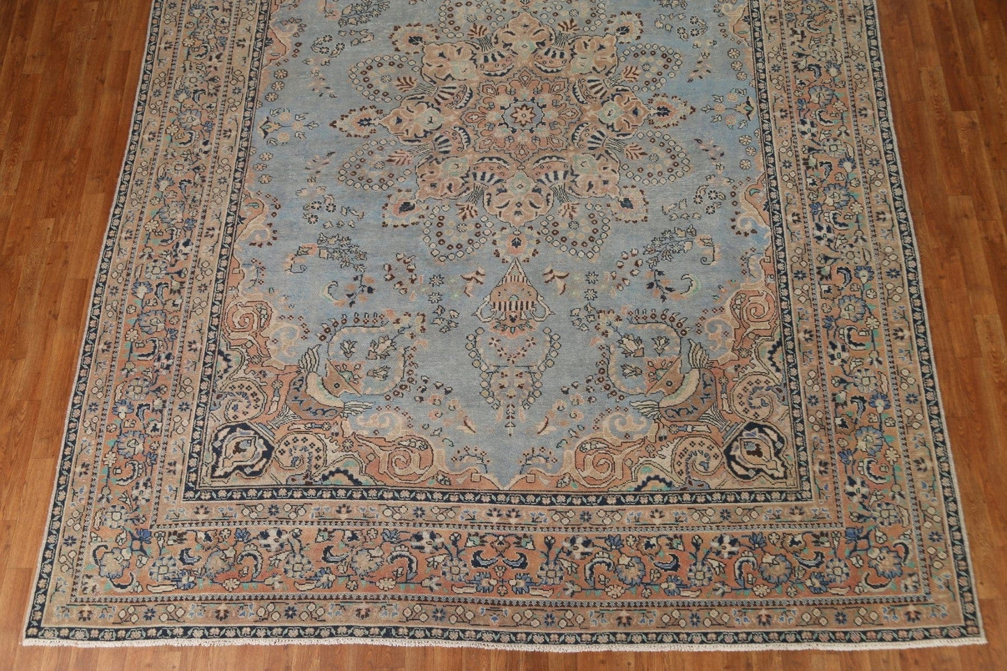 Vintage Blue Kashmar Persian Area Rug 9x12