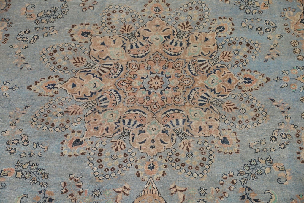 Vintage Blue Kashmar Persian Area Rug 9x12