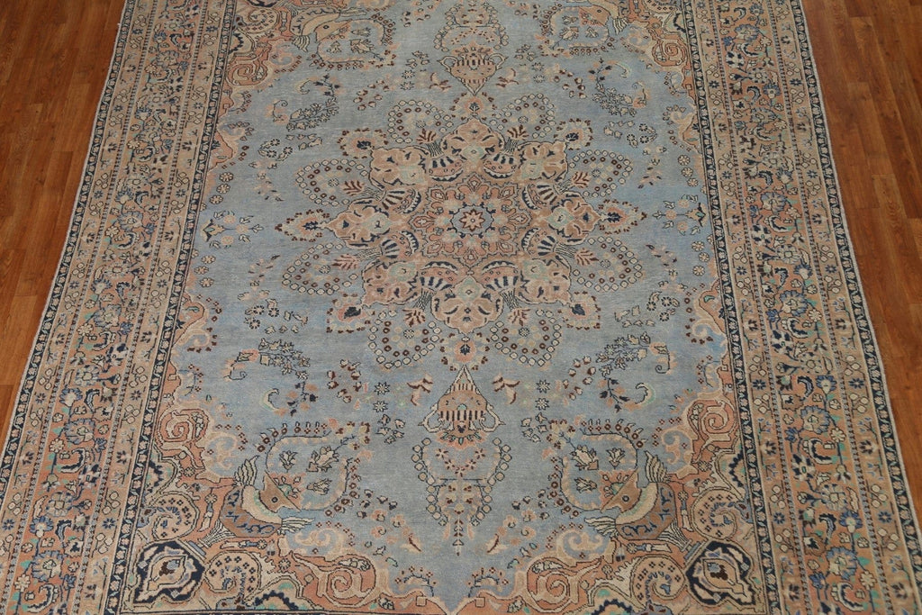 Vintage Blue Kashmar Persian Area Rug 9x12