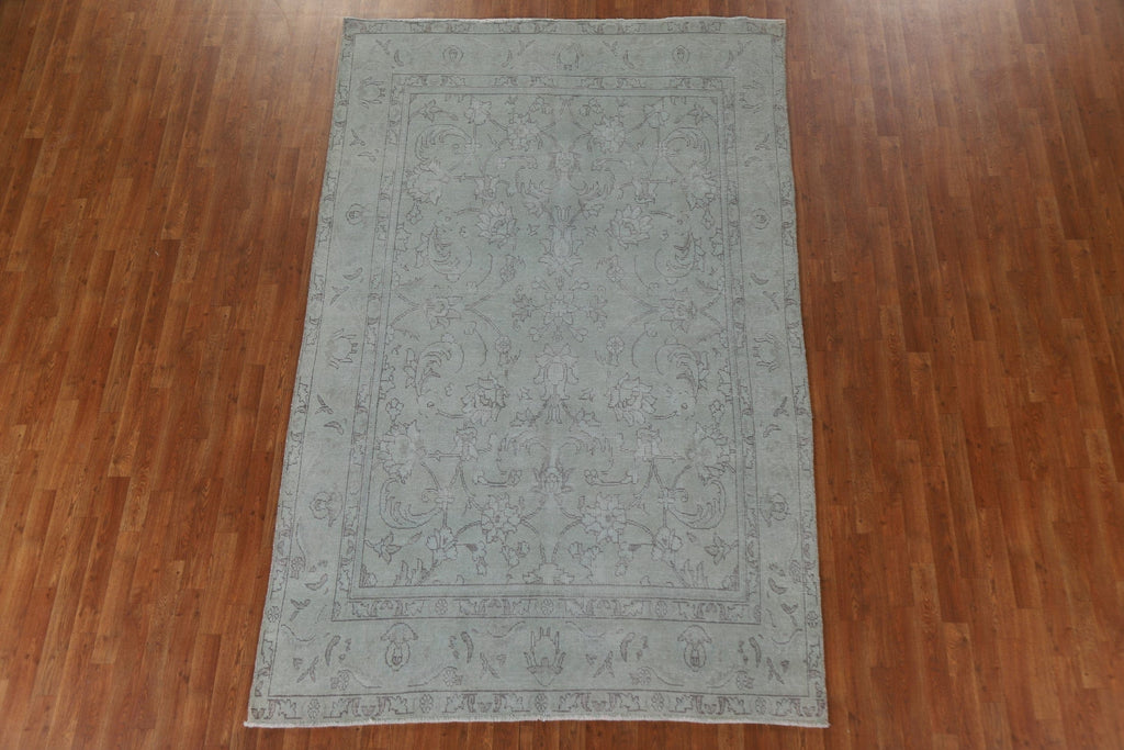 Distressed Over-Dyed Tabriz Persian Area Rug 6x10