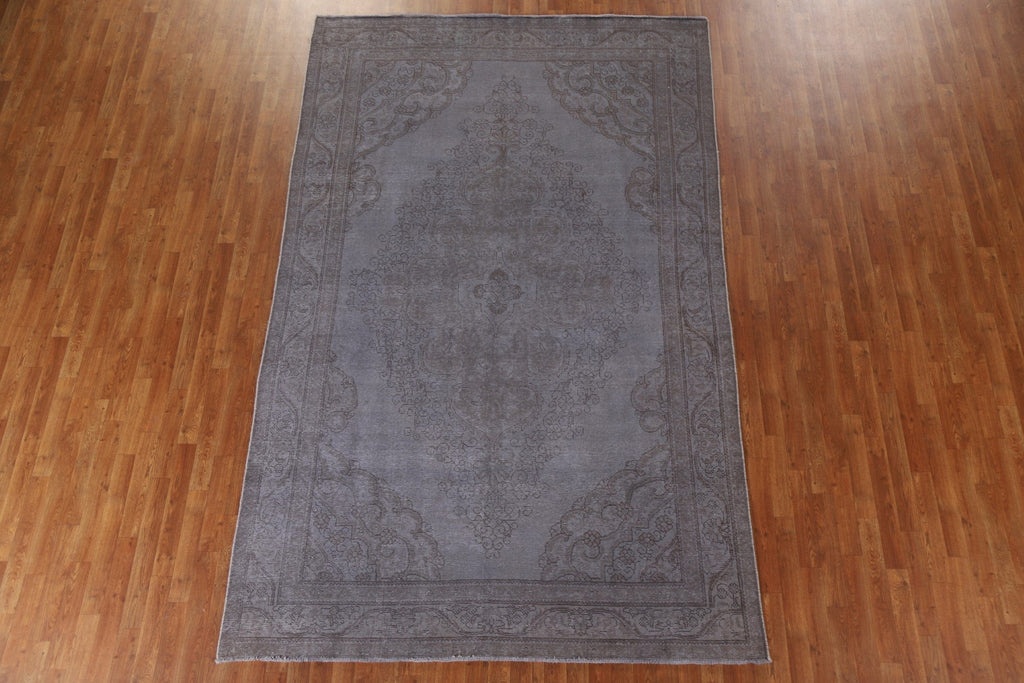 Distressed Over-Dyed Tabriz Persian Area Rug 7x11