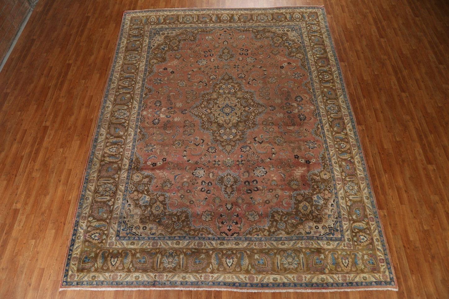 Vintage Floral Mashad Persian Area Rug 10x13