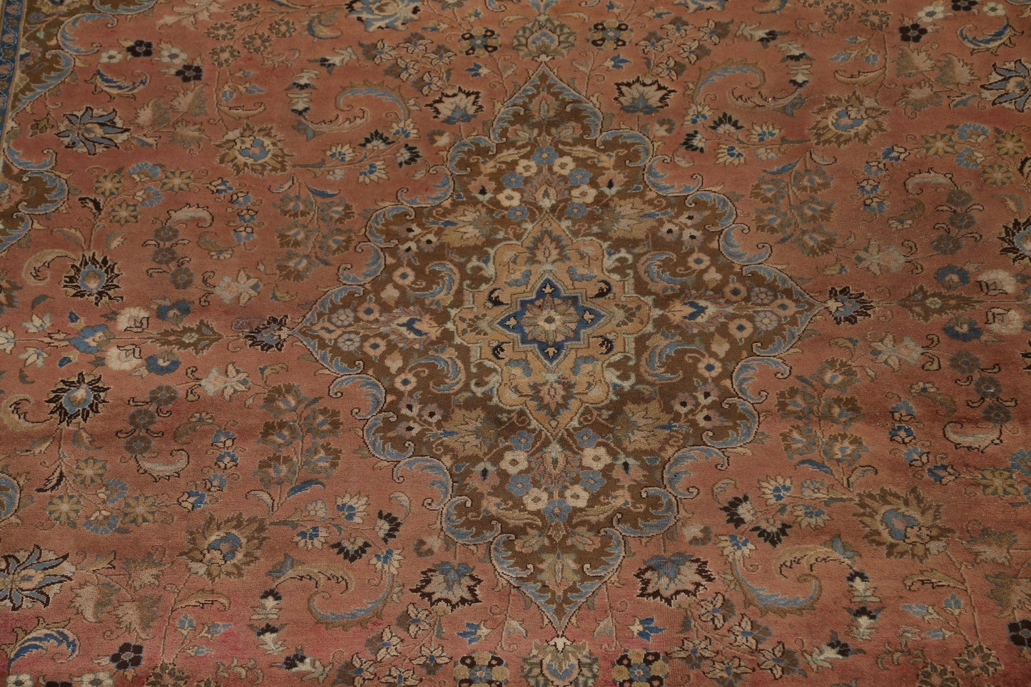 Vintage Floral Mashad Persian Area Rug 10x13