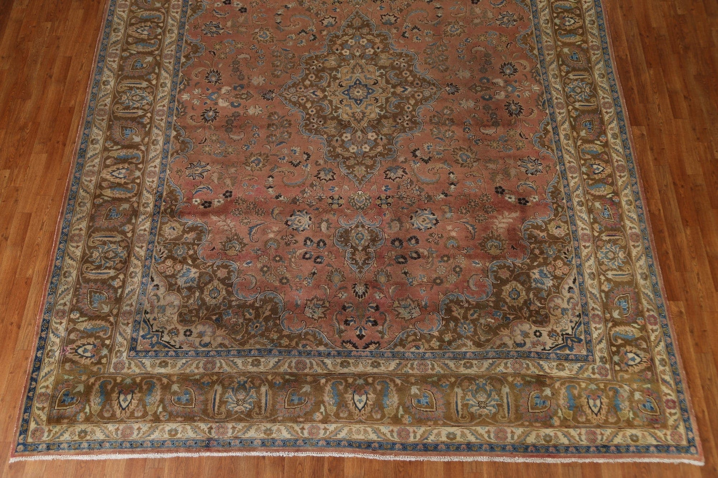 Vintage Floral Mashad Persian Area Rug 10x13