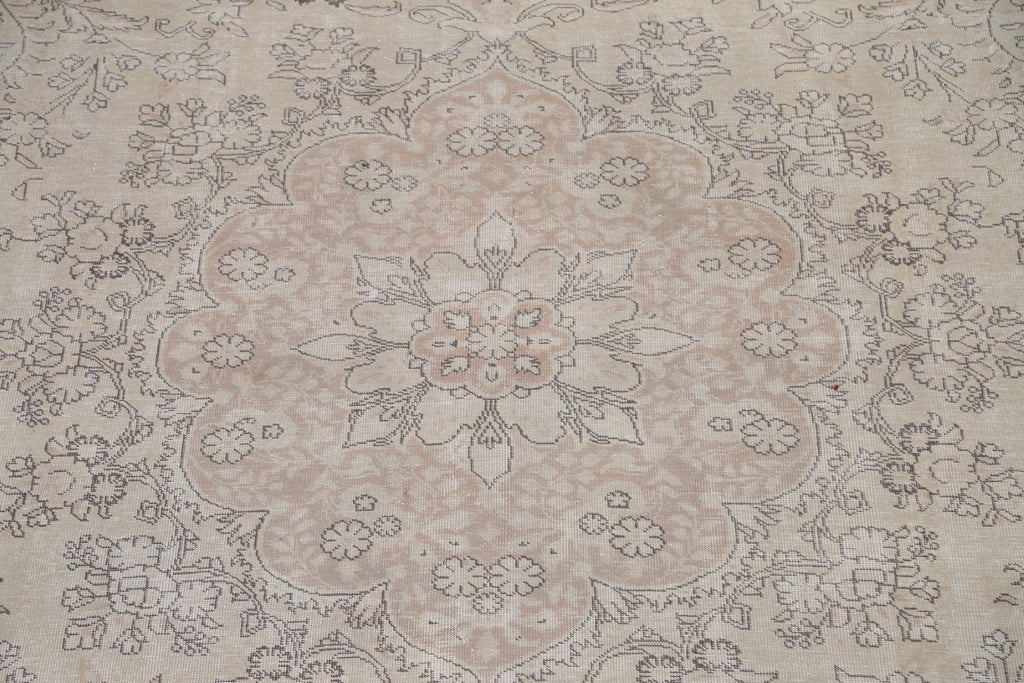 Distressed Muted Tabriz Persian Area Rug 10x13