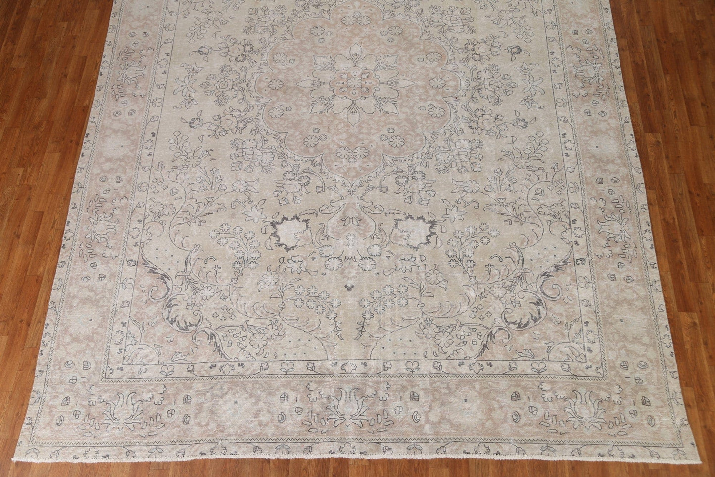 Distressed Muted Tabriz Persian Area Rug 10x13