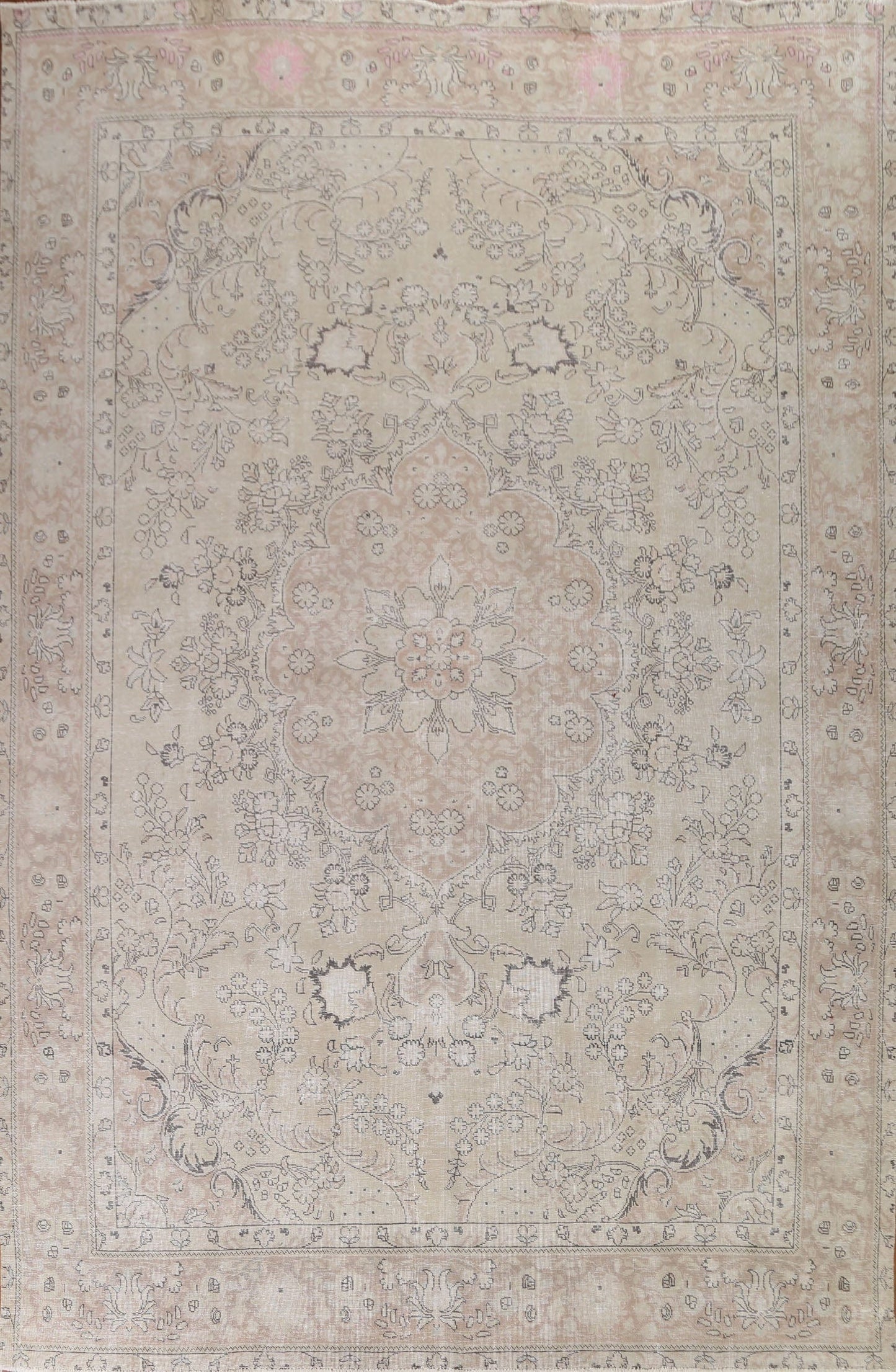 Distressed Muted Tabriz Persian Area Rug 10x13