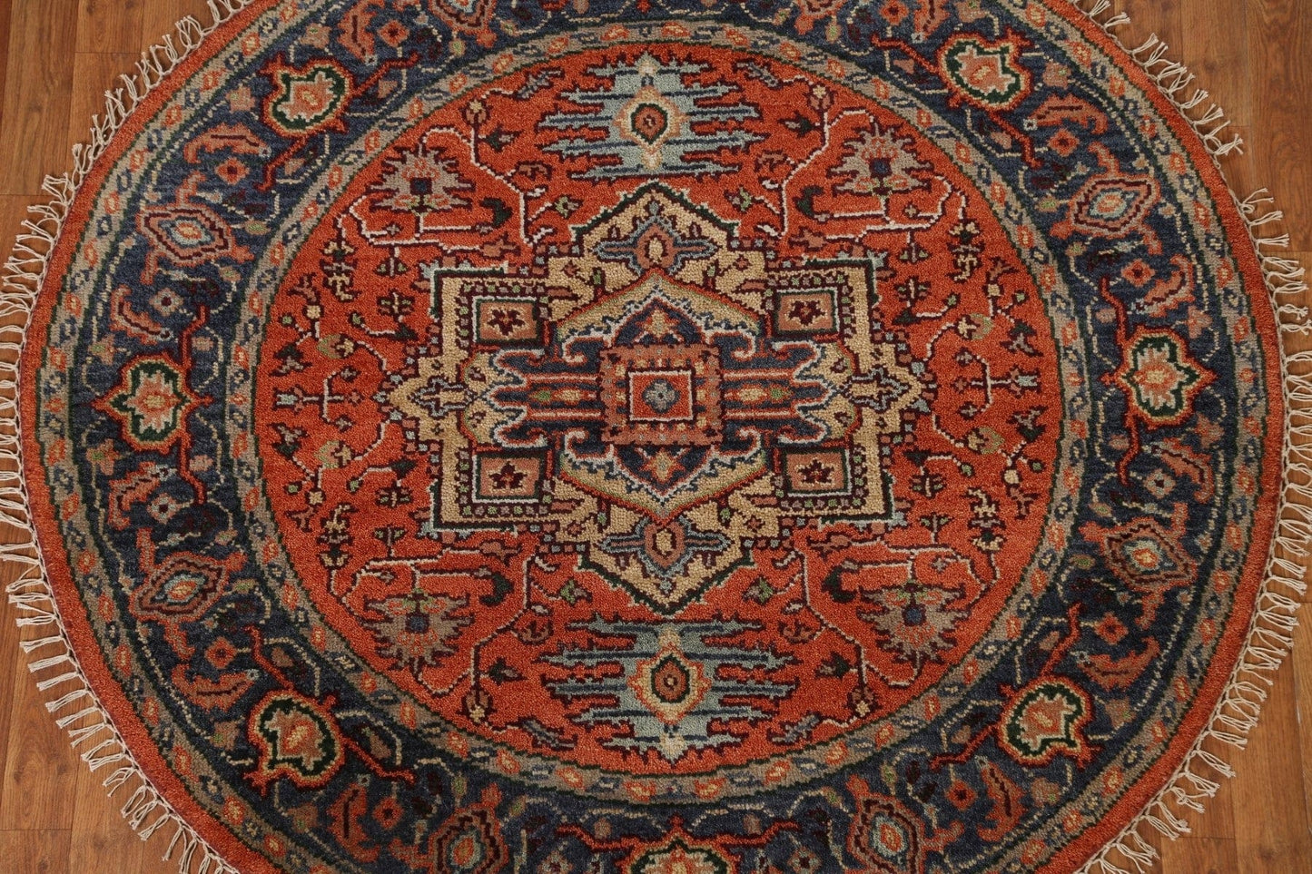 Wool Heriz Serapi Round Area Rug 5x5