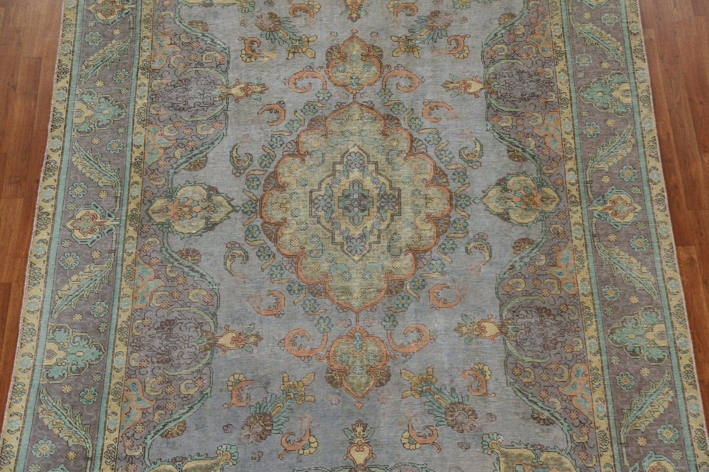 Distressed Over-Dyed Tabriz Persian Area Rug 8x11