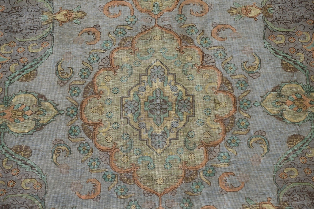 Distressed Over-Dyed Tabriz Persian Area Rug 8x11