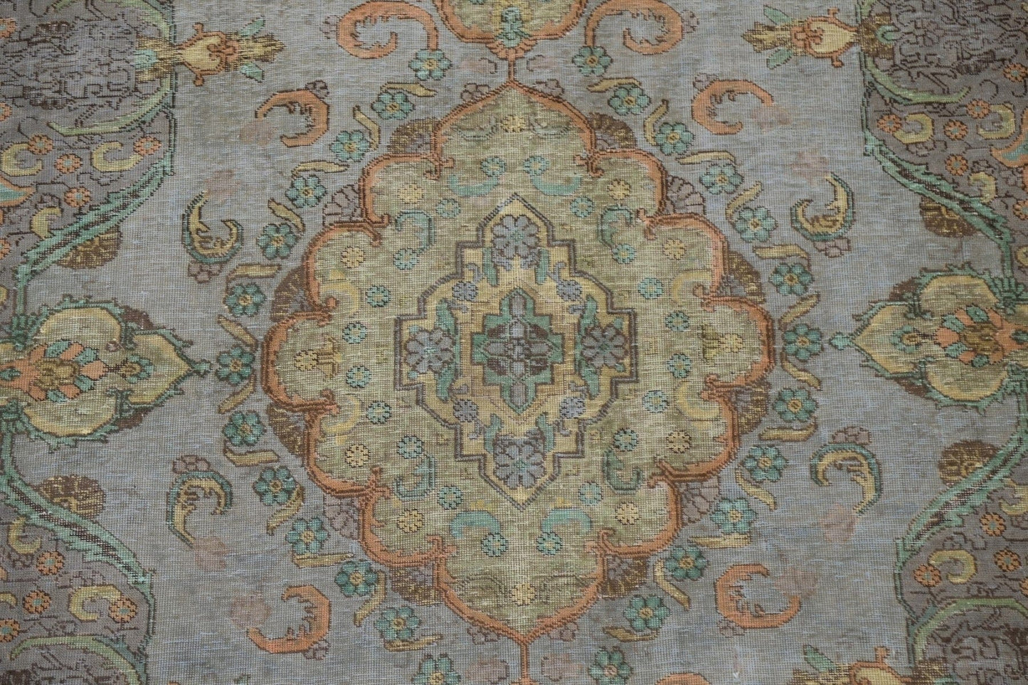 Distressed Over-Dyed Tabriz Persian Area Rug 8x11