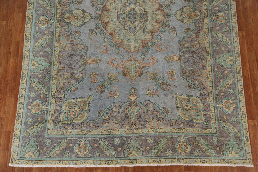 Distressed Over-Dyed Tabriz Persian Area Rug 8x11