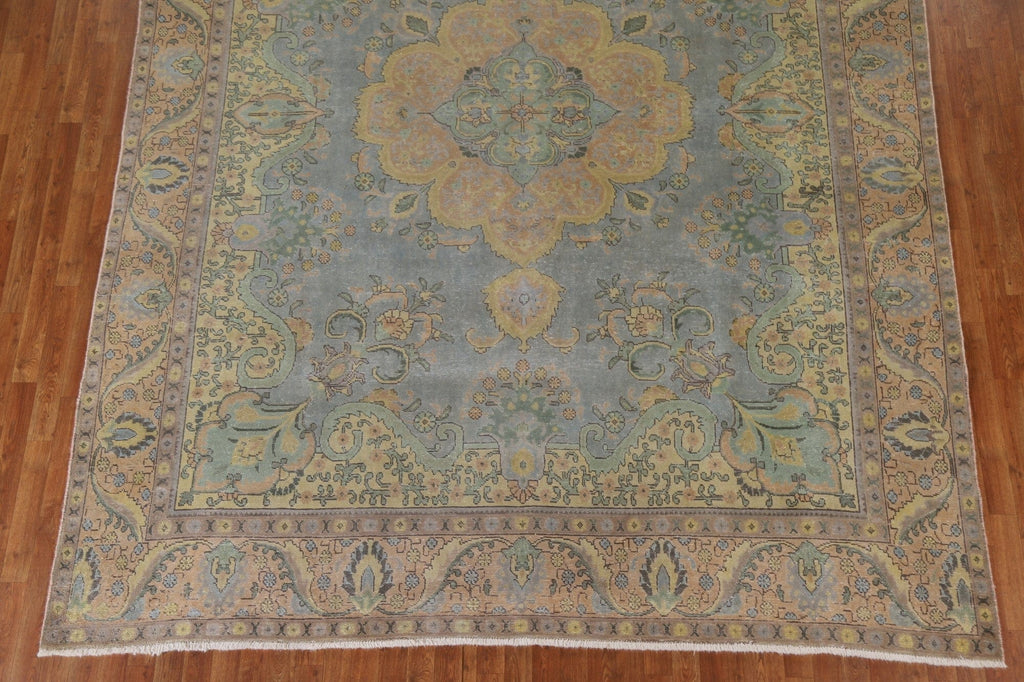 Distressed Over-Dyed Tabriz Persian Area Rug 9x12