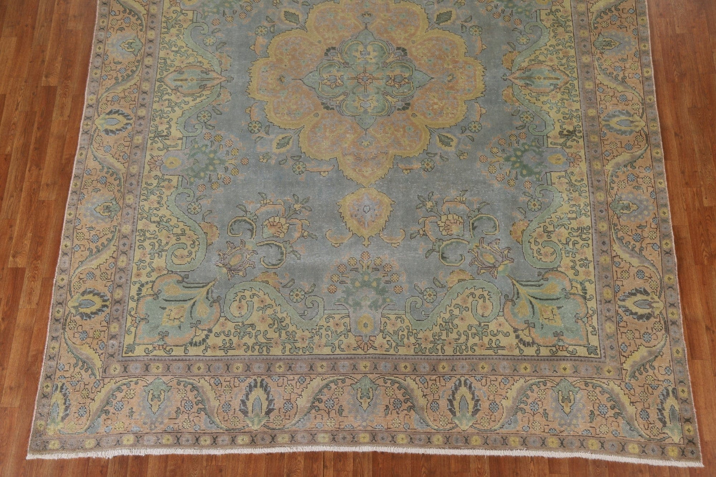 Distressed Over-Dyed Tabriz Persian Area Rug 9x12