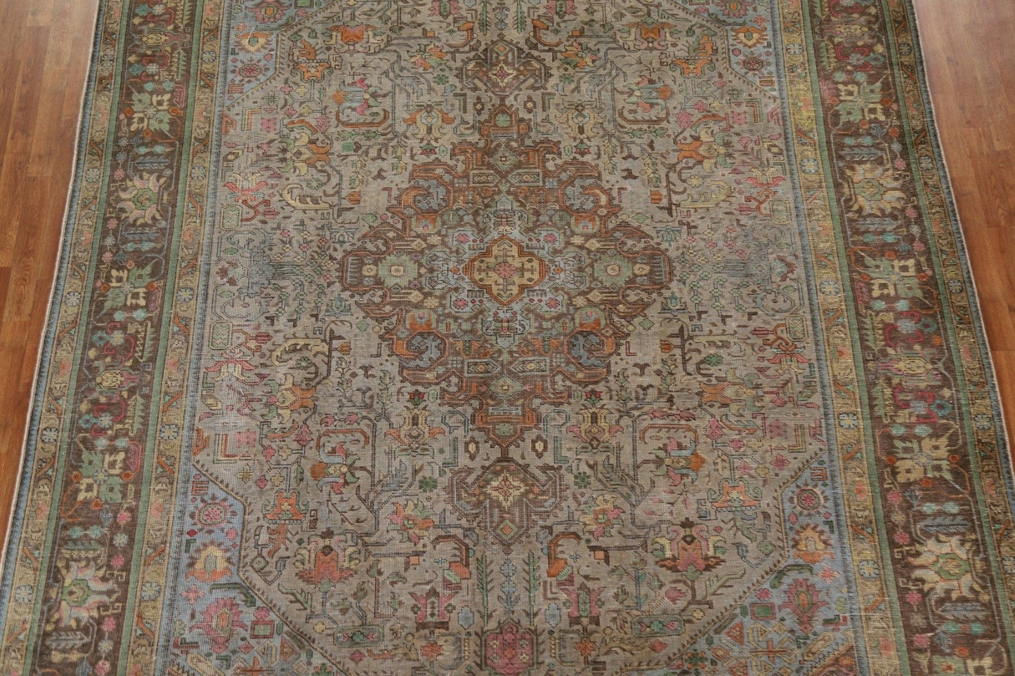 Distressed Over-Dyed Tabriz Persian Area Rug 10x12