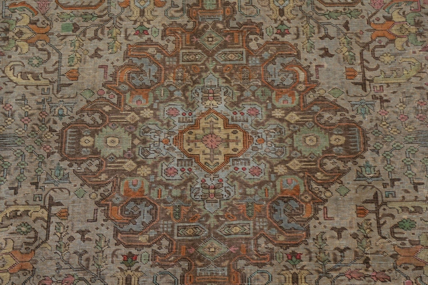 Distressed Over-Dyed Tabriz Persian Area Rug 10x12