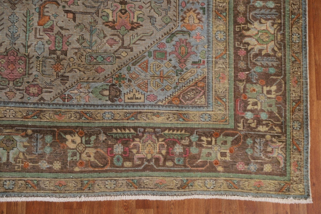 Distressed Over-Dyed Tabriz Persian Area Rug 10x12