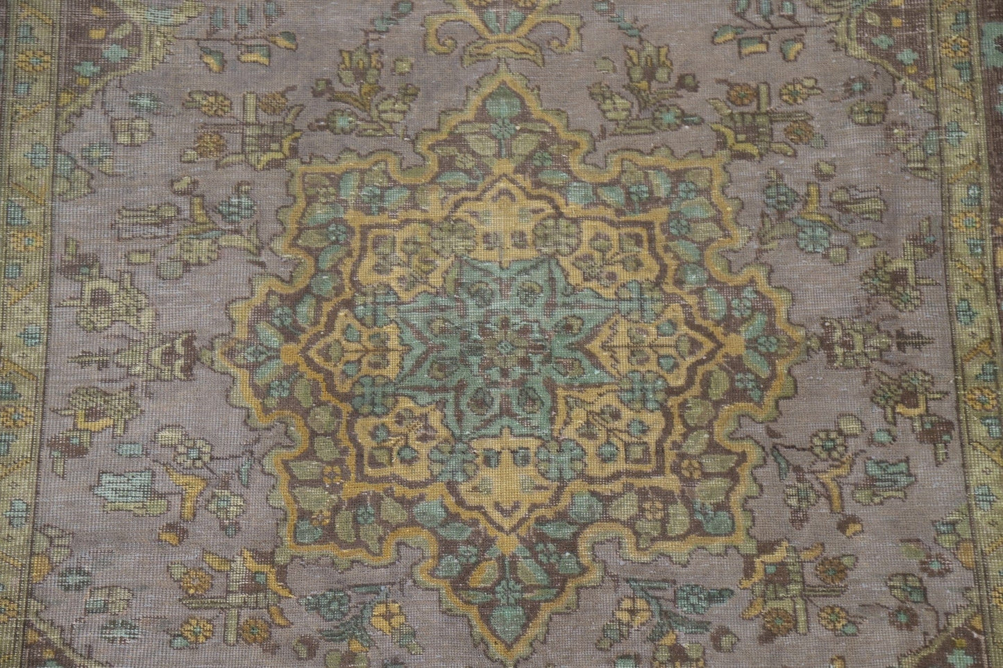 Distressed Over-Dyed Tabriz Persian Area Rug 6x9